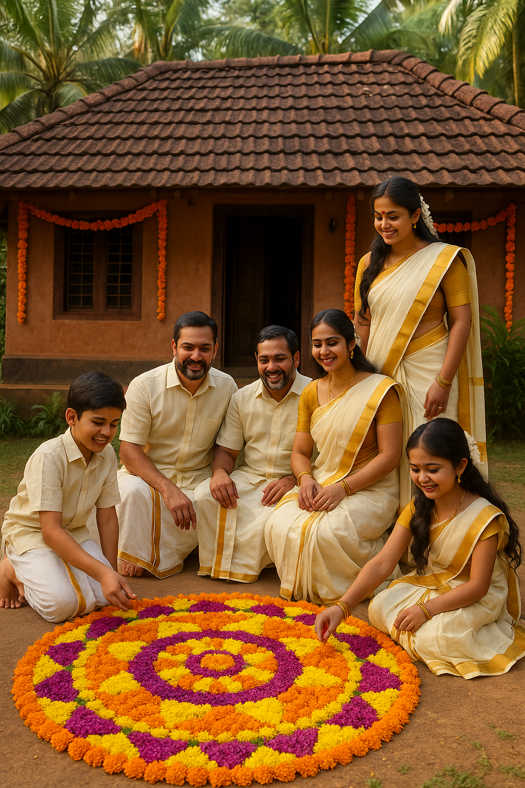 Onam Celebration with Pookalam